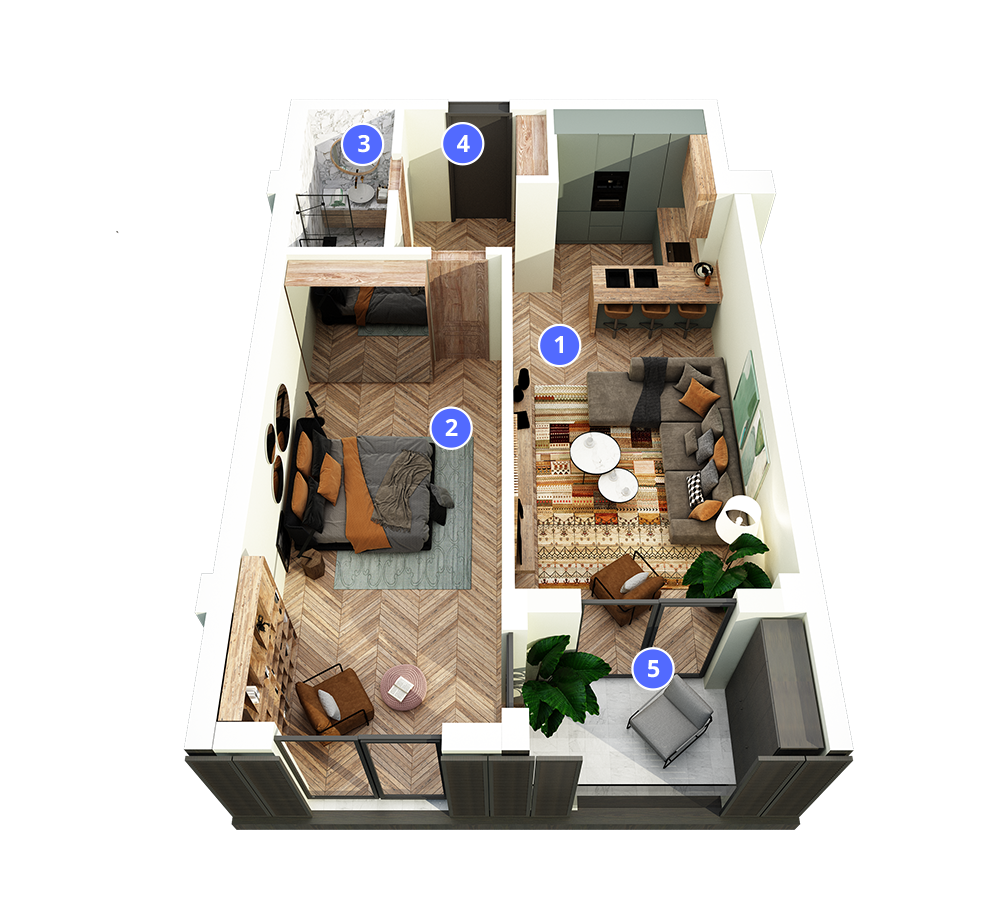 _3D photo of_ Park Home Vake A Apartment: 31